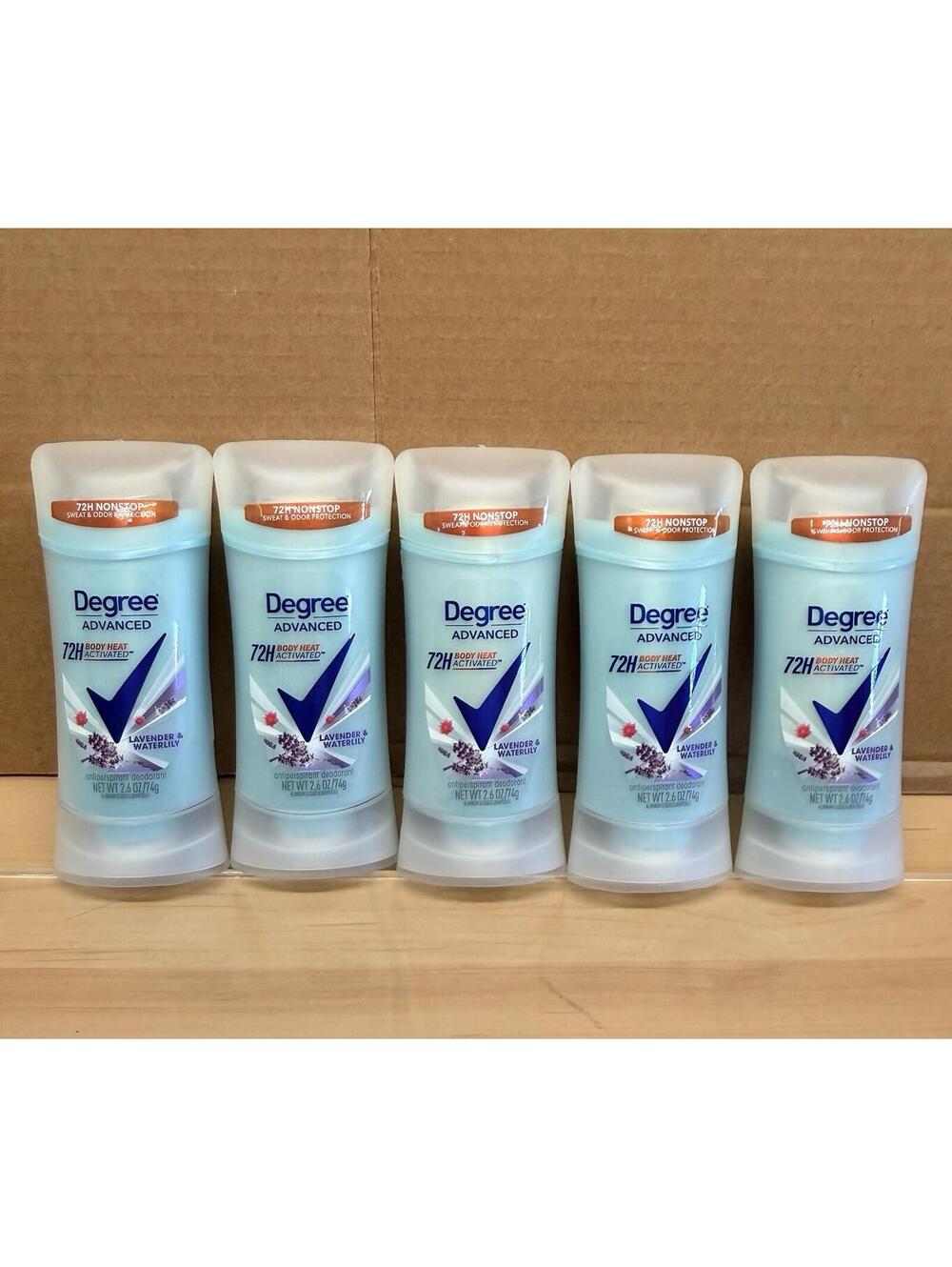 Degree Advanced 72H Antiperspirant Deodorant Lavender Waterlily 06/2026 Lot of 5